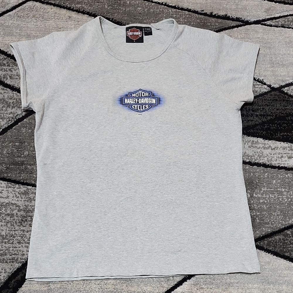 HARLEY DAVIDSON 2005 BAR & SHIELD BARBED WIRE GRAY KANSAS CITY, MO TEE-SHIRT L